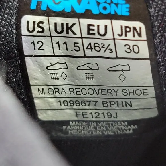 🔥 Hoka One Ora Recovery Shoes 1099677 EDNB Gray Blue Black Men's Size 12