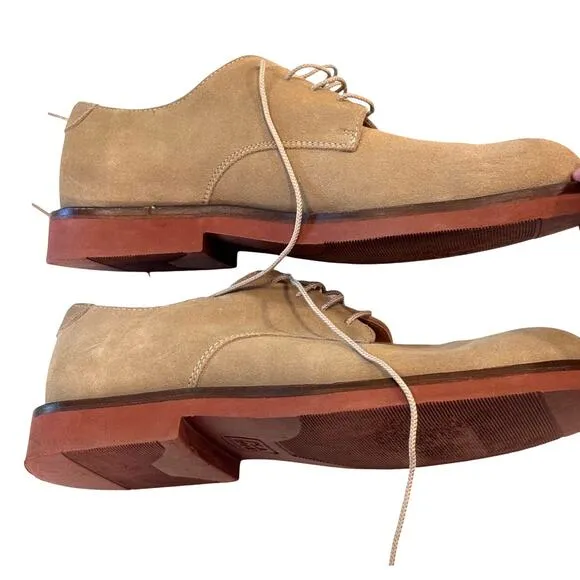 👞 Jos. A. Bank Tan Suede Derby Shoes | Men's 9.5M | Full Leather Upper 👞