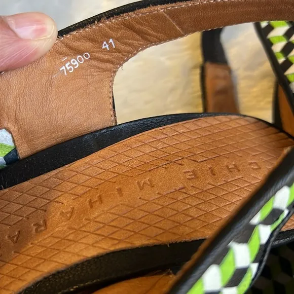 - nib CHIE MIHARA Copa Geometric Slingback Sandal Heels in Green size 10.5