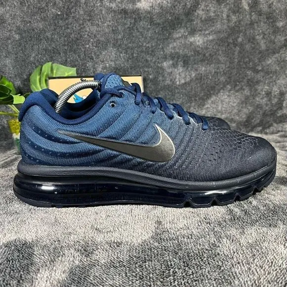 🔴 NWOT Nike Air Max Running Shoes Mens Blue Gym Fitness 2017 Sneakers Flyknit