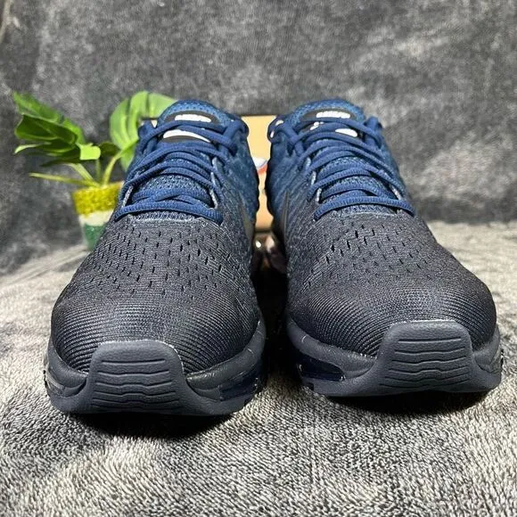 🔴 NWOT Nike Air Max Running Shoes Mens Blue Gym Fitness 2017 Sneakers Flyknit