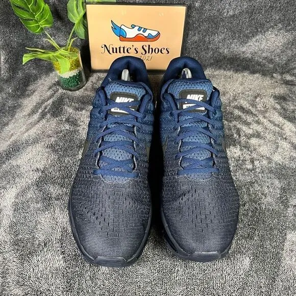 🔴 NWOT Nike Air Max Running Shoes Mens Blue Gym Fitness 2017 Sneakers Flyknit