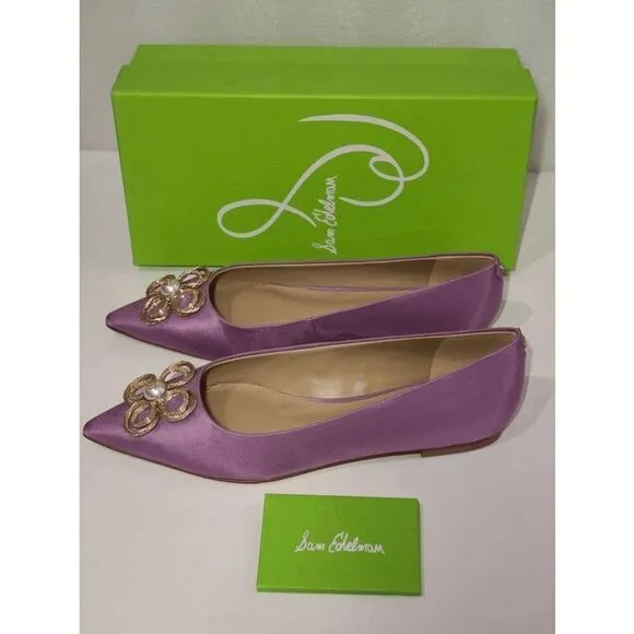 💜 SAM EDELMAN Wanda Tour Lilac Dress Flats MSRP $158 SIZES 6,5 and 9 NEW IN BOX
