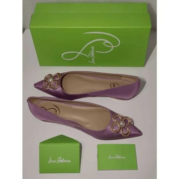 💜 SAM EDELMAN Wanda Tour Lilac Dress Flats MSRP $158 SIZES 6,5 and 9 NEW IN BOX