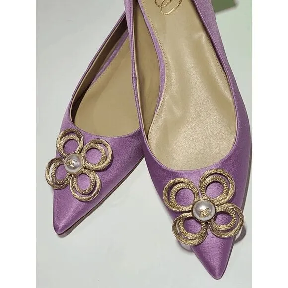 💜 SAM EDELMAN Wanda Tour Lilac Dress Flats MSRP $158 SIZES 6,5 and 9 NEW IN BOX