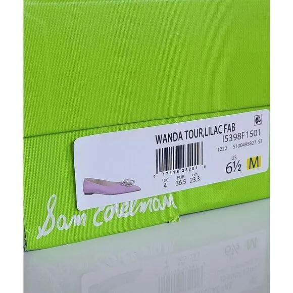 💜 SAM EDELMAN Wanda Tour Lilac Dress Flats MSRP $158 SIZES 6,5 and 9 NEW IN BOX