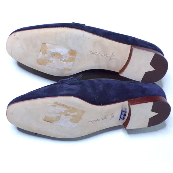 🆕 VERONICA BEARD Arlie Loafer Shoes Suede Navy Blue 9.5