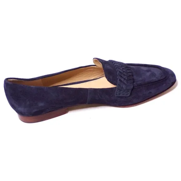 🆕 VERONICA BEARD Arlie Loafer Shoes Suede Navy Blue 9.5