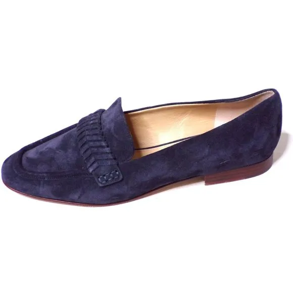 🆕 VERONICA BEARD Arlie Loafer Shoes Suede Navy Blue 9.5