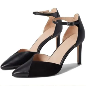 27 EDIT Naturalizer Black Leather/Suede Pointed toe heeled sandals size 8M