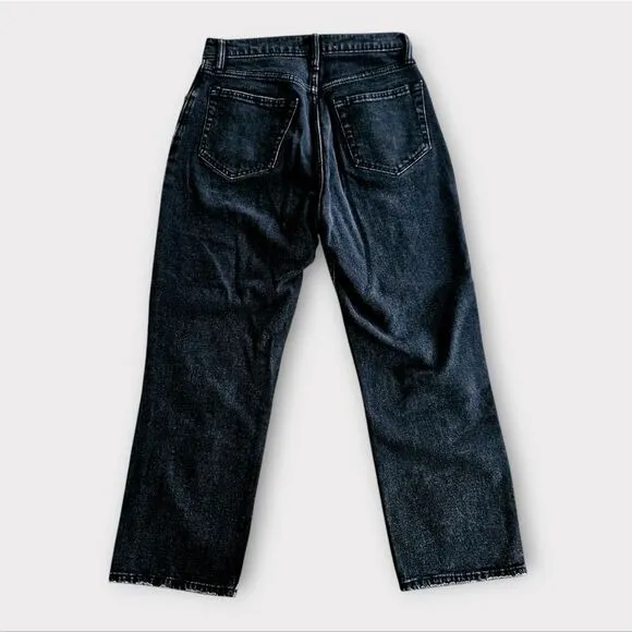 Abercrombie &amp; Fitch The Ankle Straight Ultra High Rise Jeans in Black Wash 27/4