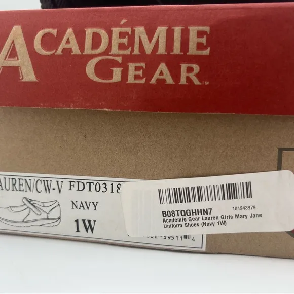 Académie Gear Lauren Girls Mary Jane Uniform Shoes, Size 1 W Big Kids, New