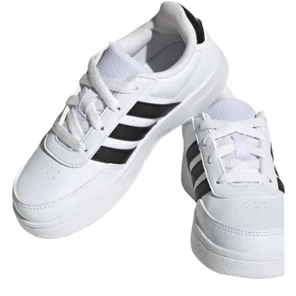 adidas Boy’s Breaknet Shoes Sneakers Synthetic Leather Upper Comfort Size 2 NEW