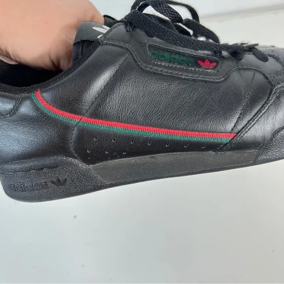 Adidas Continental 80 Sneakers Men Size 10 Black Green Casual Shoes EE5343