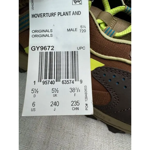 Adidas Hoverturf Plant And Originals Men's Trail Running Shoes 5.5 Brown/Yellow