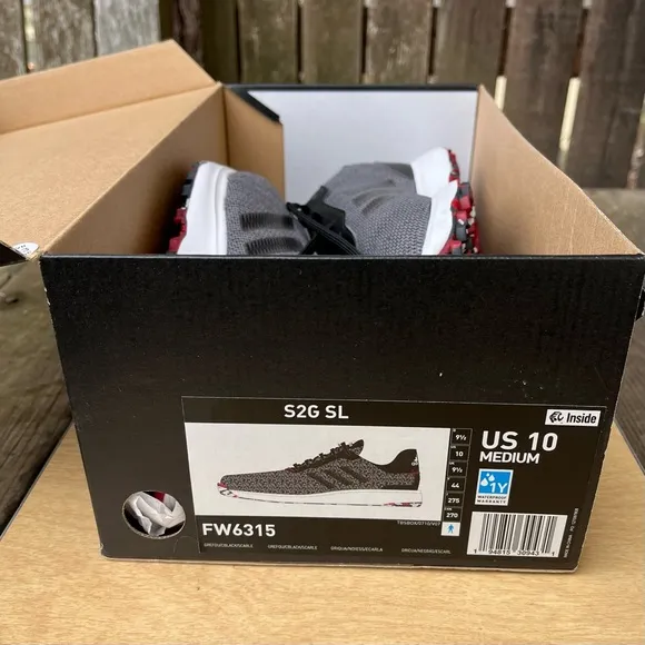 Adidas Men’s S2G SL Golf Shoes FW6315 Gray/Black/Scarlet New In Box Sz 10 M
