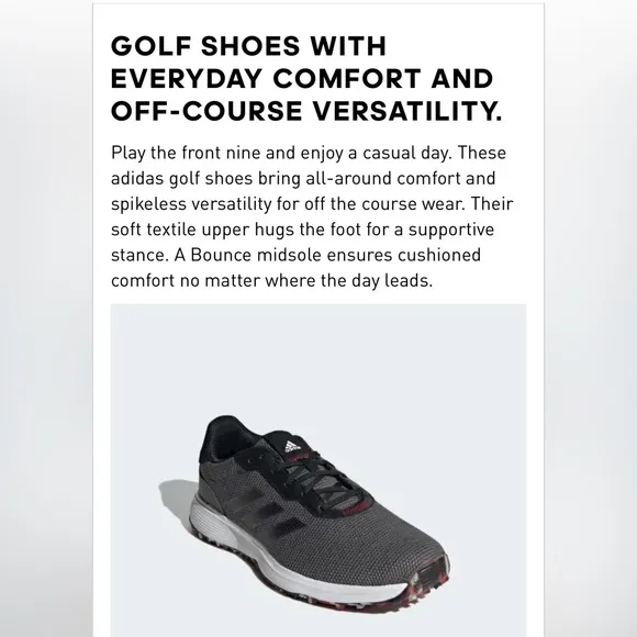 Adidas Men’s S2G SL Golf Shoes FW6315 Gray/Black/Scarlet New In Box Sz 10 M