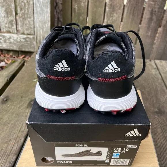 Adidas Men’s S2G SL Golf Shoes FW6315 Gray/Black/Scarlet New In Box Sz 10 M