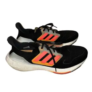 Adidas Ultraboost 22 GX5464 Running Sneakers, Black/Orange, Men's Size 11.5