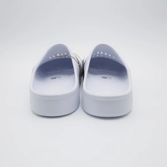 Adidas Unisex Comfort Adilette Clogs Sandals White/Black Men 10 Women 11