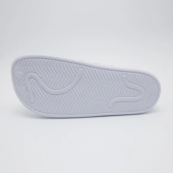 Adidas Unisex Comfort Adilette Clogs Sandals White/Black Men 10 Women 11