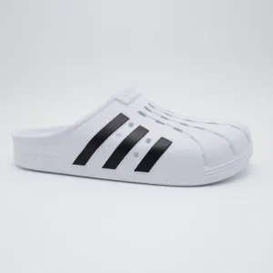 Adidas Unisex Comfort Adilette Clogs Sandals White/Black Men 10 Women 11