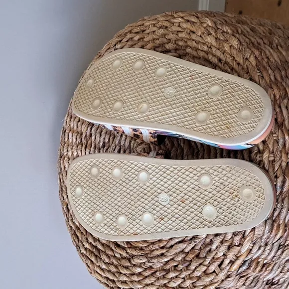 Adidas Unisex X The Farm Adilette Rubber Slides Leopard/Multi Tribal Colors S-9