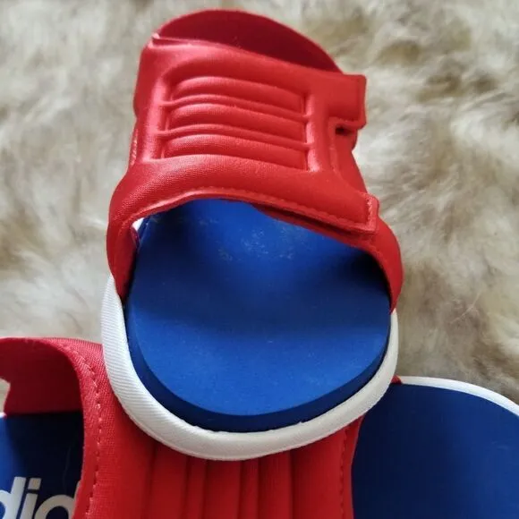 ADIDAS Comfort Toddler Boys Sandals in Red &amp; Blue Size 9 NEW