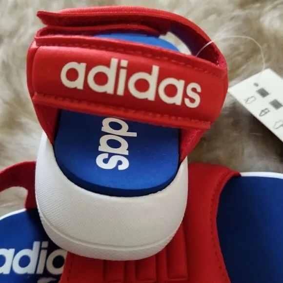 ADIDAS Comfort Toddler Boys Sandals in Red &amp; Blue Size 9 NEW