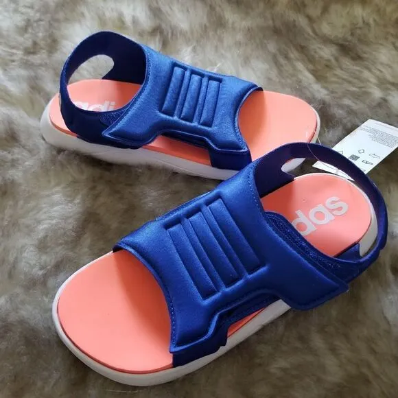 ADIDAS Comfort Kids Boys Sandals in Royal Blue &amp; Orange