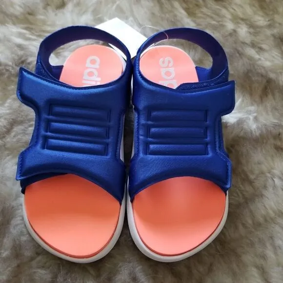 ADIDAS Comfort Kids Boys Sandals in Royal Blue &amp; Orange