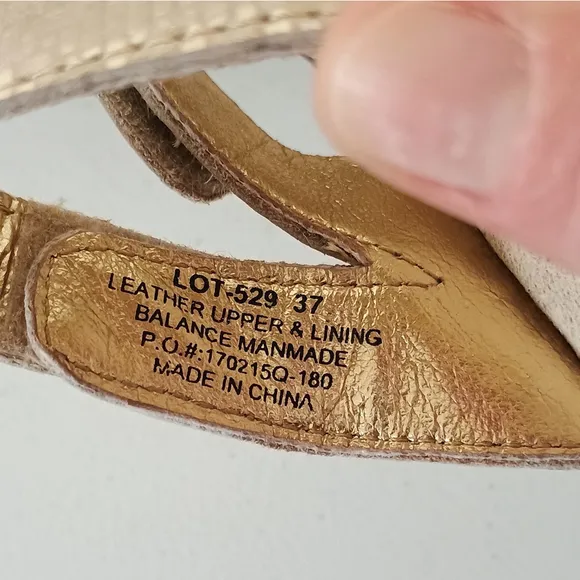 Alegria Loti Gold Dazzler Slide Wedge Sandals Open Toe Comfort Womens US 6.5 EU