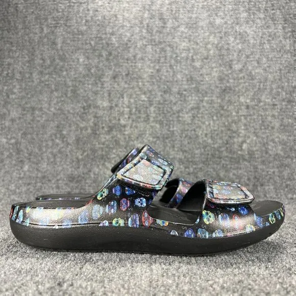 Alegria Orbyt Recovery Sandals Womens 39 US 9 Black Sugar Skulls Lightweight