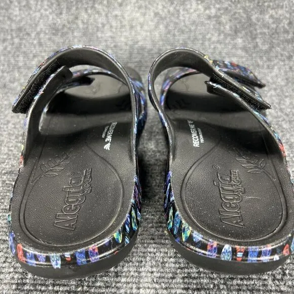 Alegria Orbyt Recovery Sandals Womens 39 US 9 Black Sugar Skulls Lightweight