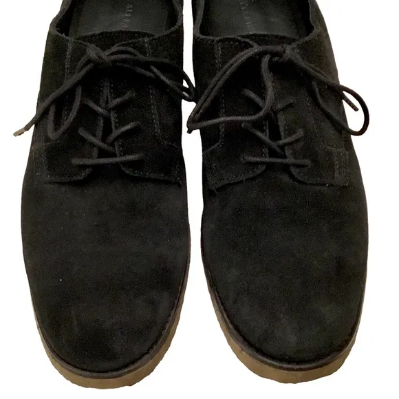 All Saints Men’s 7 Derby Oxford ‘Leigh’ Black Suede Lace-up Crepe Sole EU40/US 7