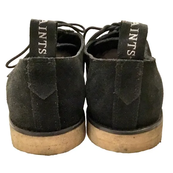 All Saints Men’s 7 Derby Oxford ‘Leigh’ Black Suede Lace-up Crepe Sole EU40/US 7