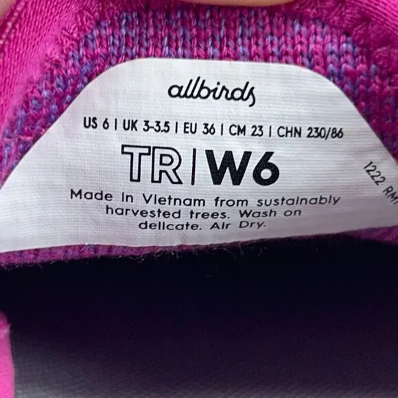 Allbirds Tree Runners Women's Size 6 Shoes Purple Pink Comfort Sneakers NEW