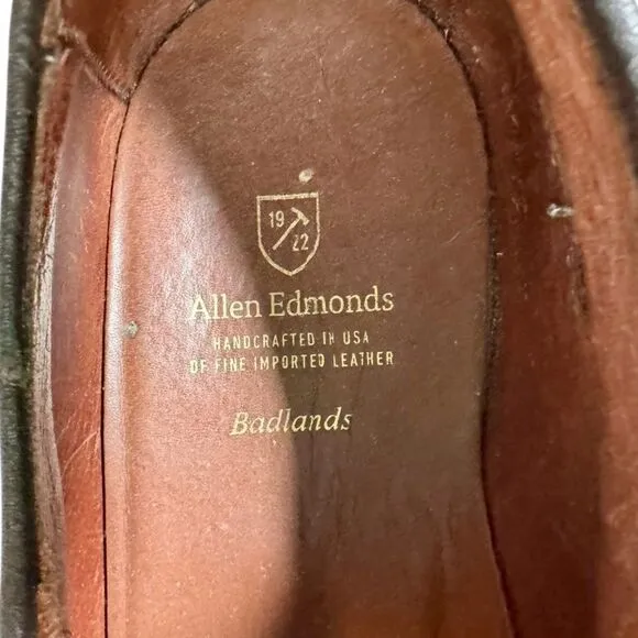Allen Edmonds Badlands Leather Derby Oxford Dress Shoes Brown Mens Size 11 D