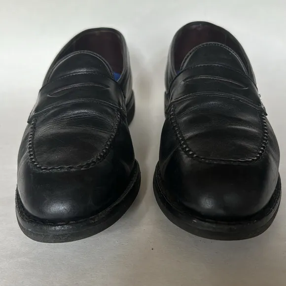 ALLEN EDMONDS Black Leather Apron Toe Penny Loafers Extralight 3032 56801 Sz 10D