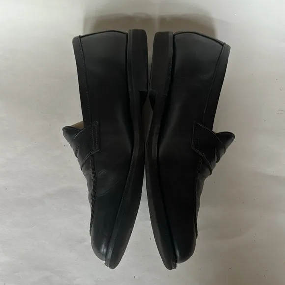 ALLEN EDMONDS Black Leather Apron Toe Penny Loafers Extralight 3032 56801 Sz 10D