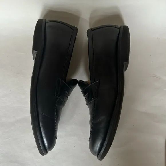 ALLEN EDMONDS Black Leather Apron Toe Penny Loafers Extralight 3032 56801 Sz 10D
