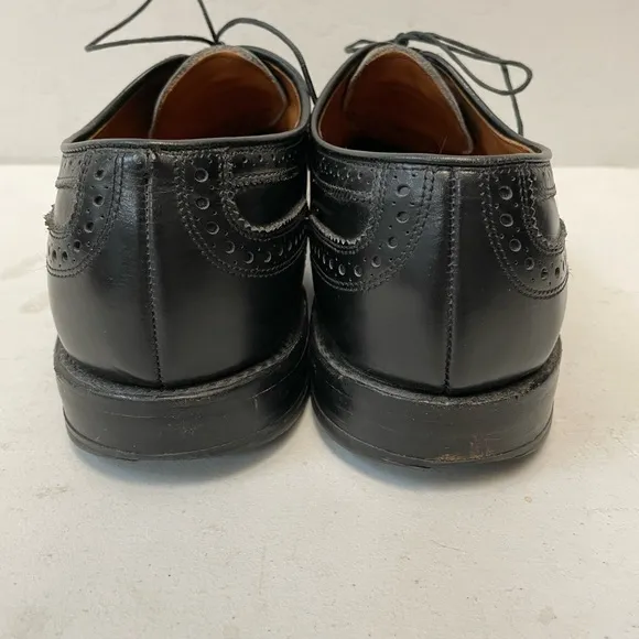 ALLEN EDMONDS Made in USA Black Barrington Brogue Wingtip Shoes Size 12 1/2 D