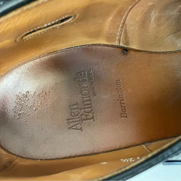 ALLEN EDMONDS Made in USA Black Barrington Brogue Wingtip Shoes Size 12 1/2 D