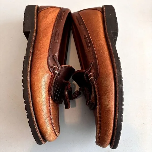 Allen Edmonds Nashua Loafer Mens Size 9  Brown Leather Rubber Sole Tassel