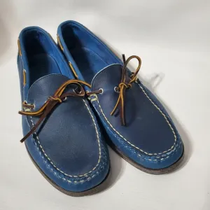 Allen Edmonds Navy Blue Boat Shoes Slip-On Loafers Moccasin Stitching Size 13 D