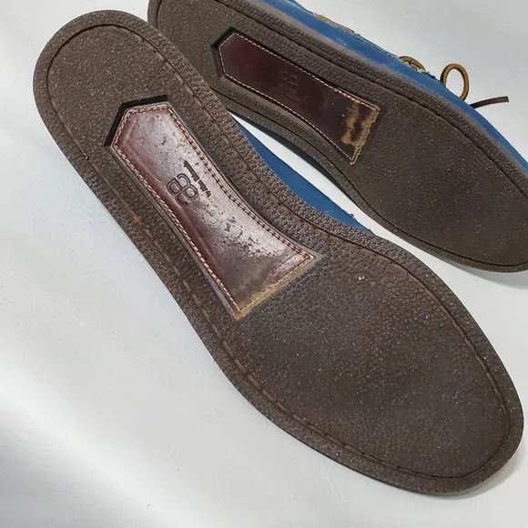 Allen Edmonds Navy Blue Boat Shoes Slip-On Loafers Moccasin Stitching Size 13 D