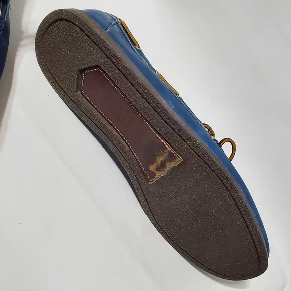 Allen Edmonds Navy Blue Boat Shoes Slip-On Loafers Moccasin Stitching Size 13 D