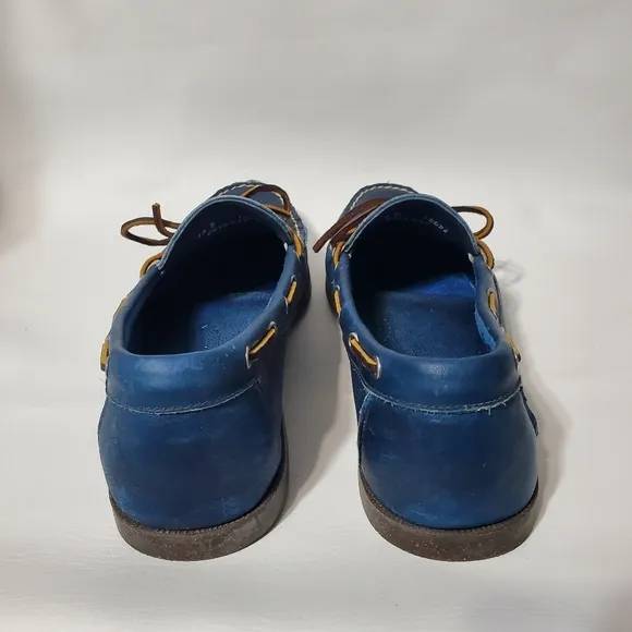 Allen Edmonds Navy Blue Boat Shoes Slip-On Loafers Moccasin Stitching Size 13 D