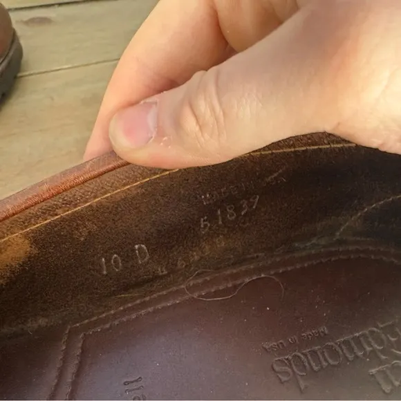 allen edmonds norwell mens size 10 shoes brown leather slip on comfort loafers