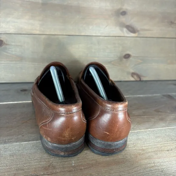 allen edmonds norwell mens size 10 shoes brown leather slip on comfort loafers